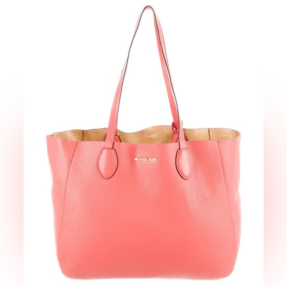 Michael Kors Reversible Tote Bag, Pink Grapefruit/Gold - Picture 2 of 9
